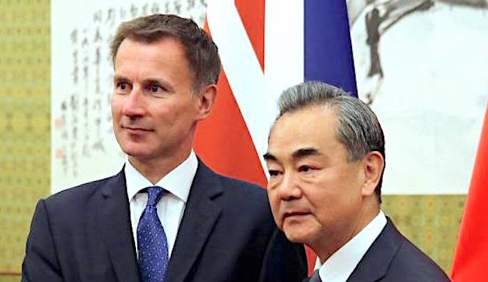 BritForeignSec Jeremy Hunt/China FM Wang Yi