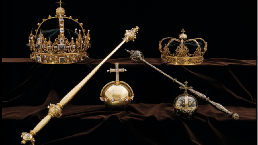 Сrowns belonging to Sweden's King Karl IX and Queen Kristina and a royal orb stolen from Strängnäs Cathedral