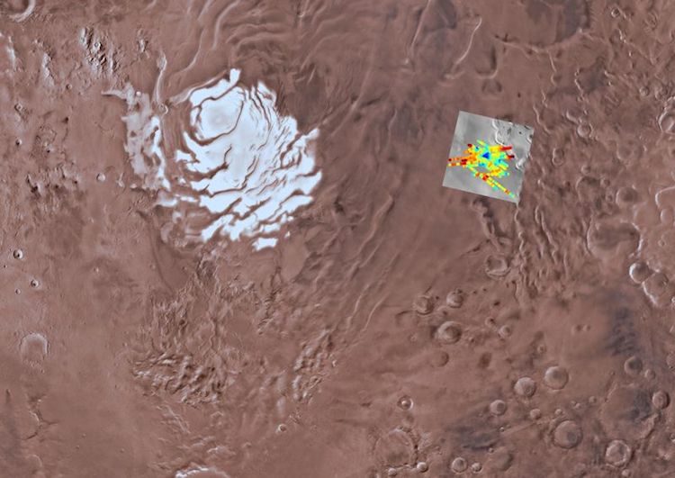 Click to enlarge Mars subglacial lake