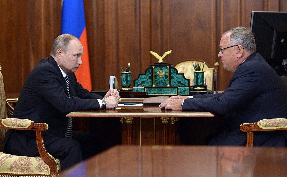 Click to enlarge Andrey Kostin and Putin