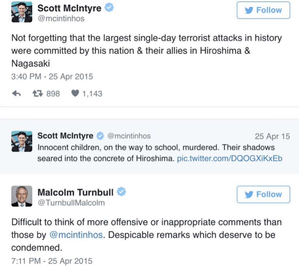 Click to enlarge Scott McIntyre, Malcolm Turnbull twitter exchange