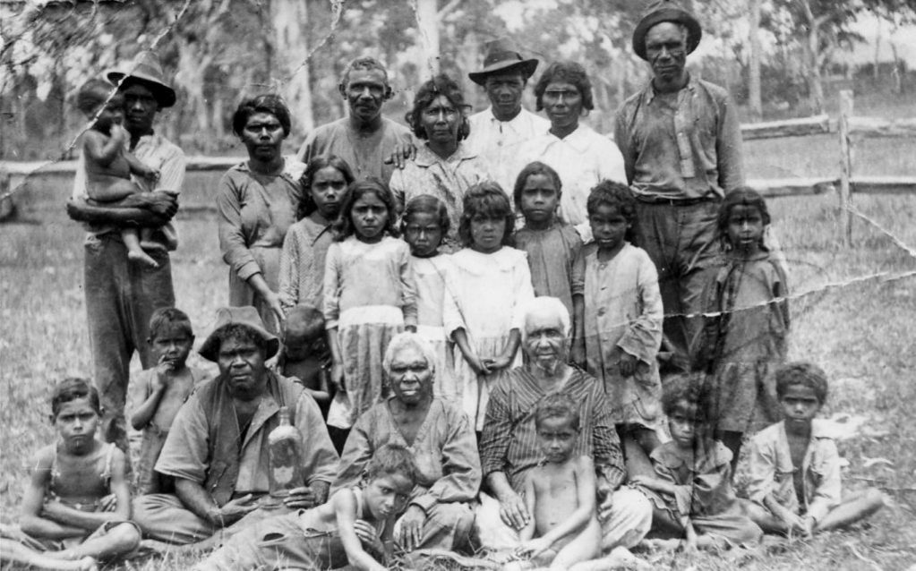 Bundjalung family photo from the early 1900s. The baby on the left is Mundine’s father, the man holding him his grandfather.