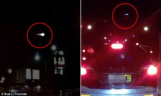 The meteor (pictured) was seen in different parts of New South Wales at around 6.30pm last night, leaving locals mystified