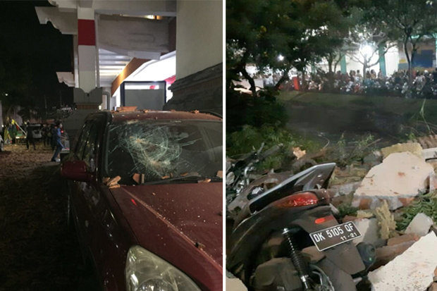 Tourists fled for their lives after the quake hit
