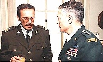 Croatian general Kresimir Cosic and US supreme commander general Wesley Clark
