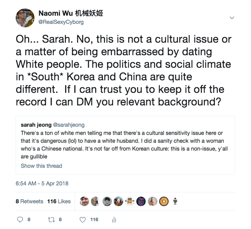 Naomi Wu tweet Sarah Jeong