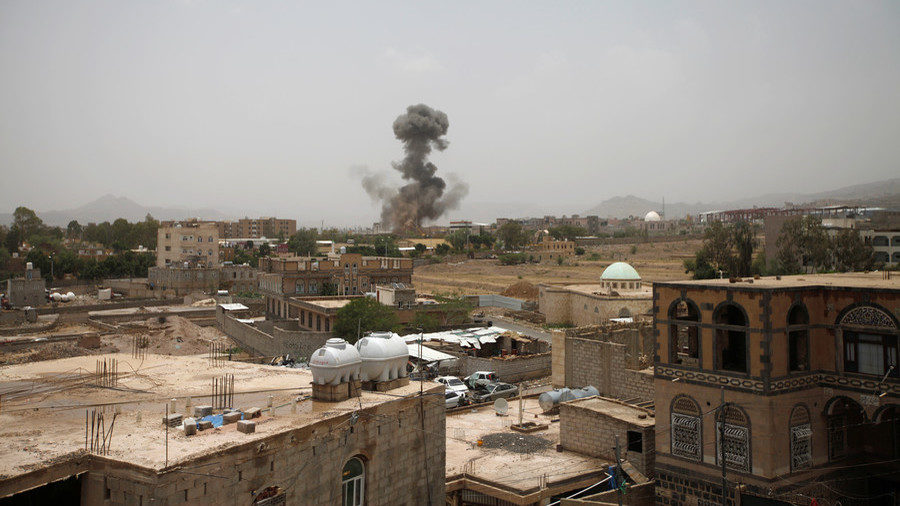 Saudi coalition airstrike in Sanaa