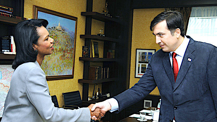 Click to enlarge CondiRice MikhailSaakashvili