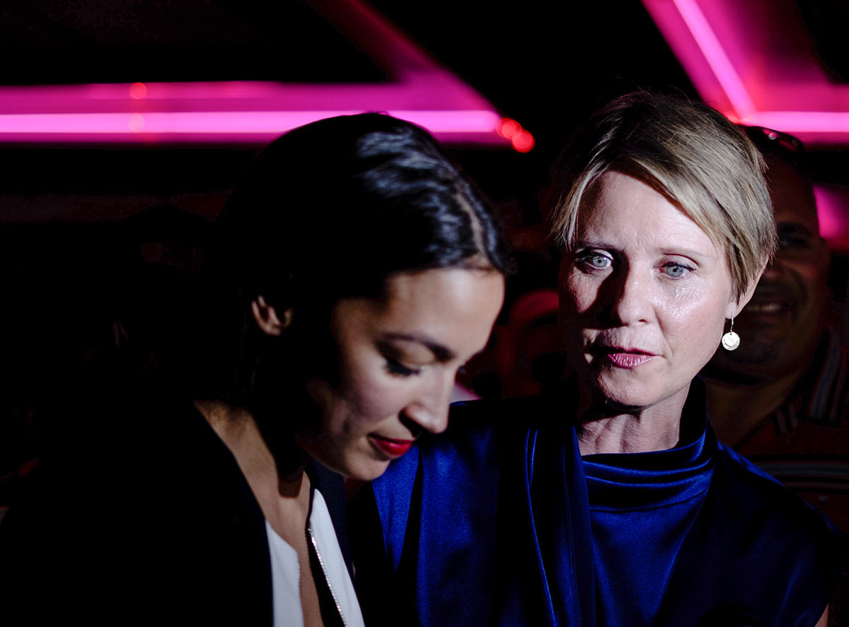 Click to enlarge Alexandria Ocasio-Cortez Cynthia Nixon