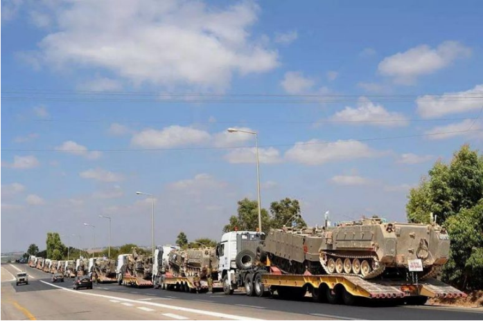 Click to enlarge Israeli armored convoy