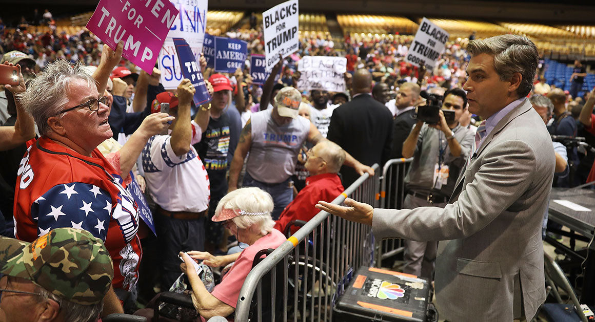Click to enlarge Jim Acosta Trump rally