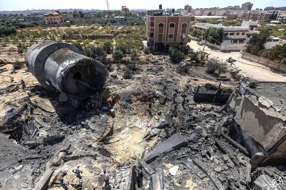 gaza water plant destroyed