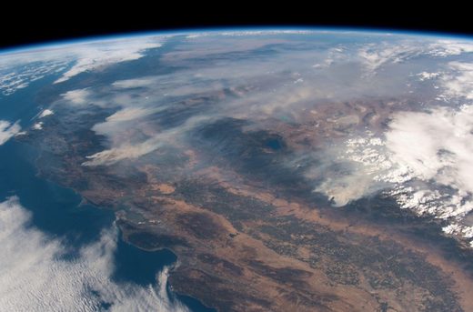Click to enlarge California wildfires 2018 ISS