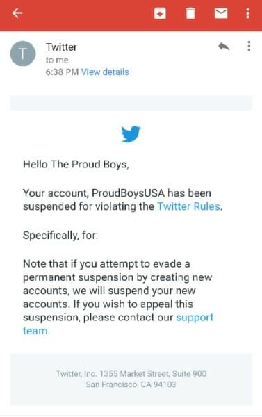 Proud Boys Twitter ban