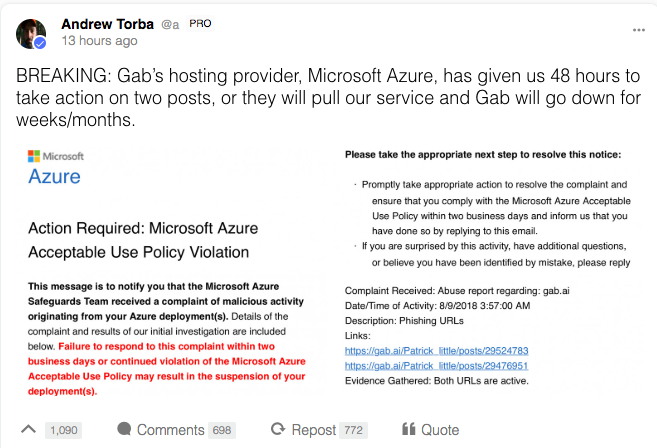 Andrew Torba Gab Microsoft