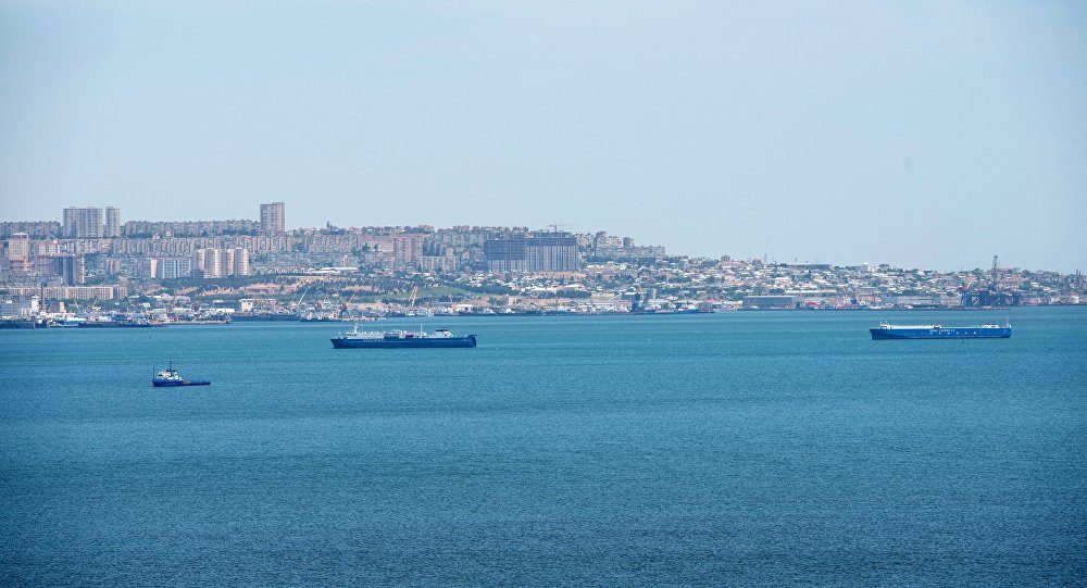 Baku Bay Caspian Sea Azerbaijan