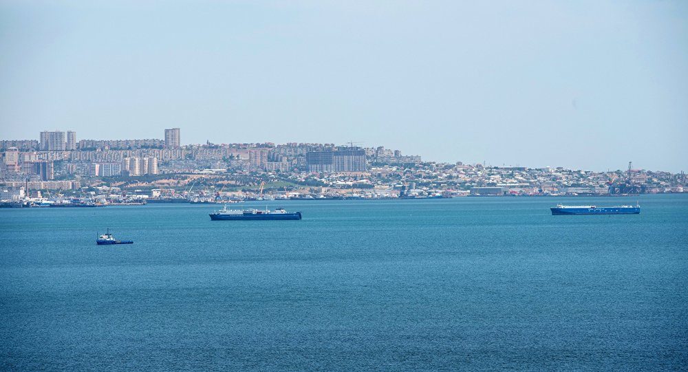 Baku Bay Caspian Sea Azerbaijan