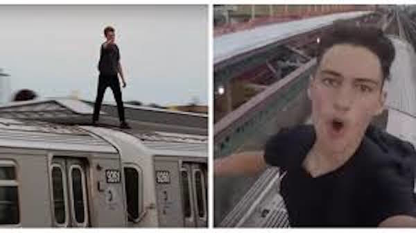 NYC teens riding subway trains