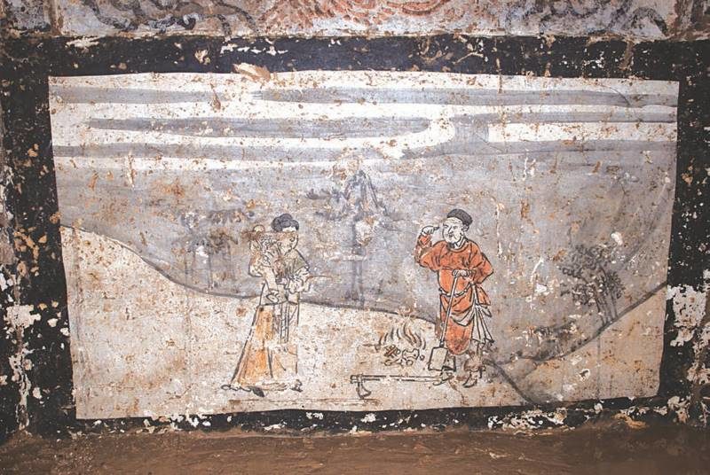 Click to enlarge china octogan tomb mural