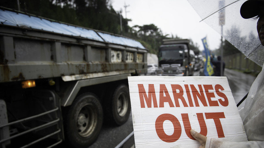 Click to enlarge Okinawa protest