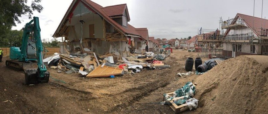 Click to enlarge Demolished house