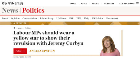 Click to enlarge Telegraph headline