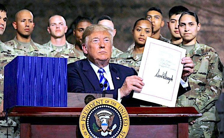 Click to enlarge Trump, Troops NDAA