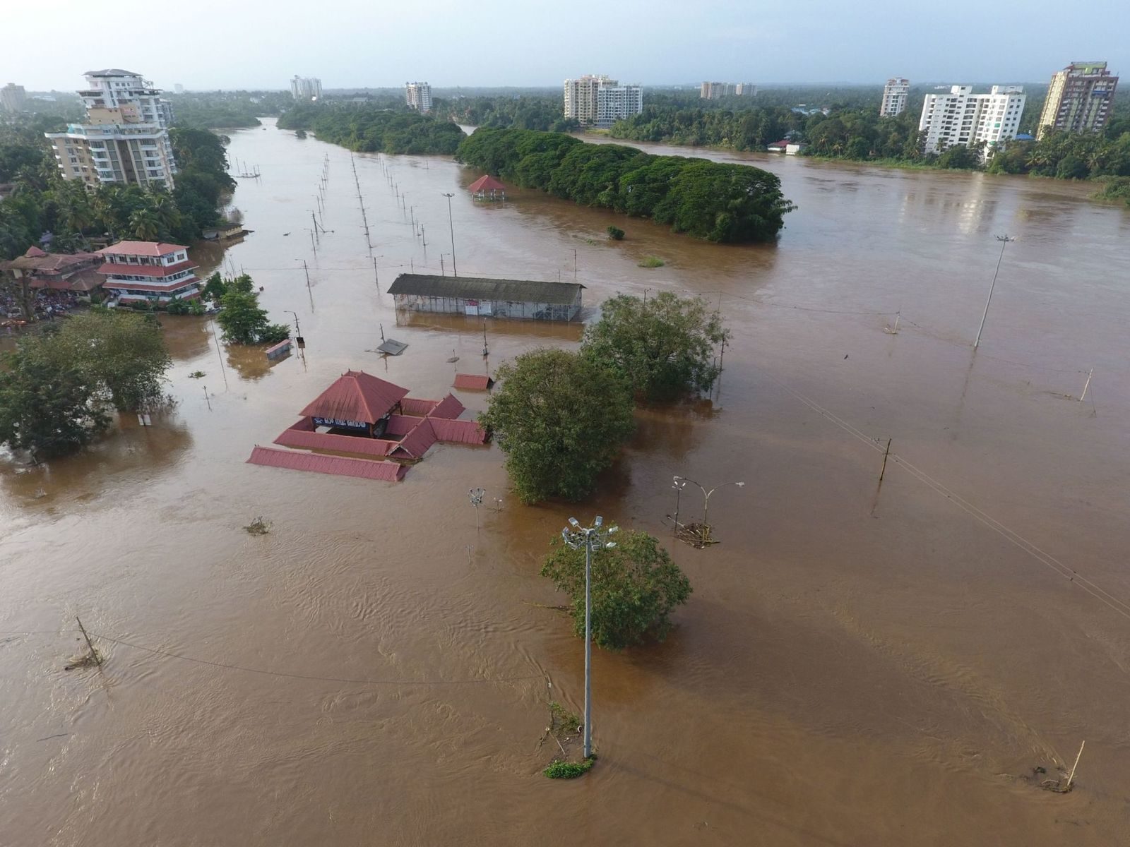 The Shiva Temple in Kochi was submerged when water was released from a dam