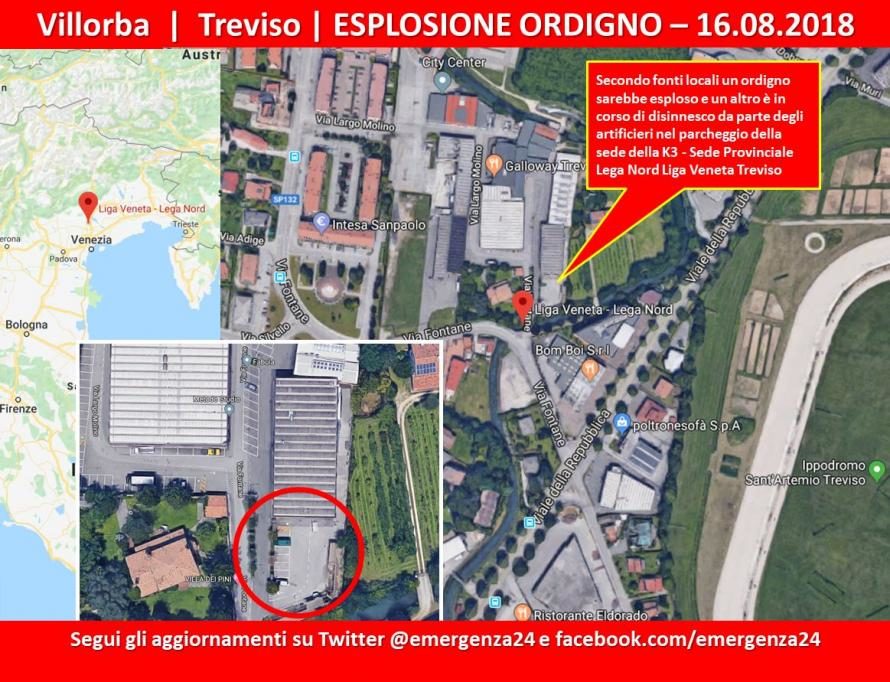 bomb Villorba Salvini headquarters