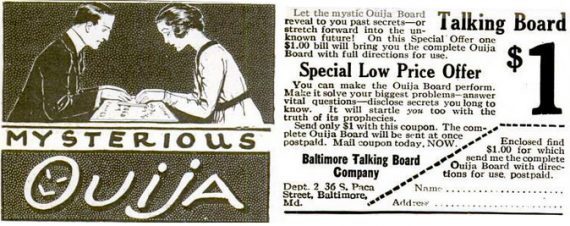 Click to enlarge Ouiji board ad