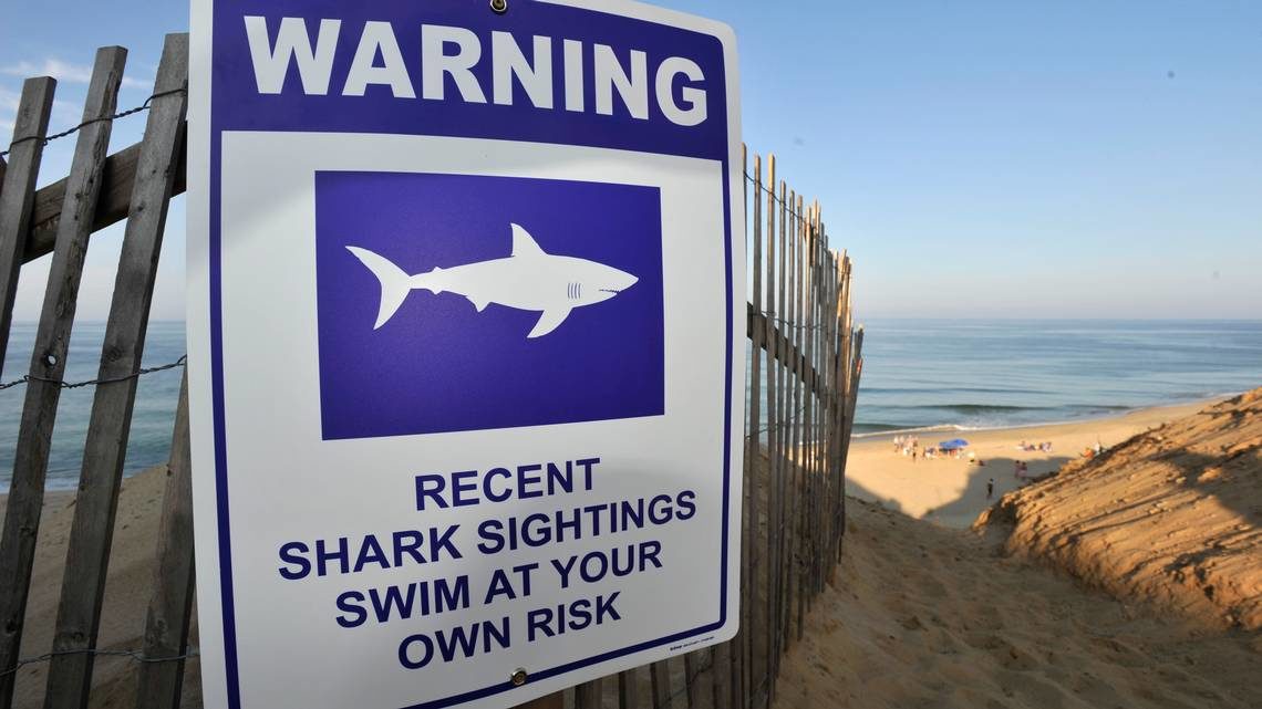 Click to enlarge A sign warns visitors to Long Nook Beach