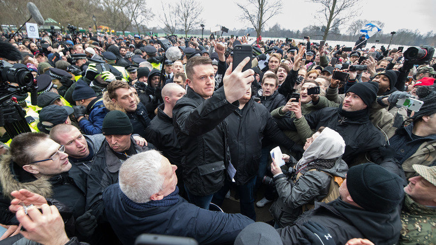 Tommy Robinson and supporters