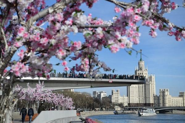 Click to enlarge The floating bridge in Zaryadye Park