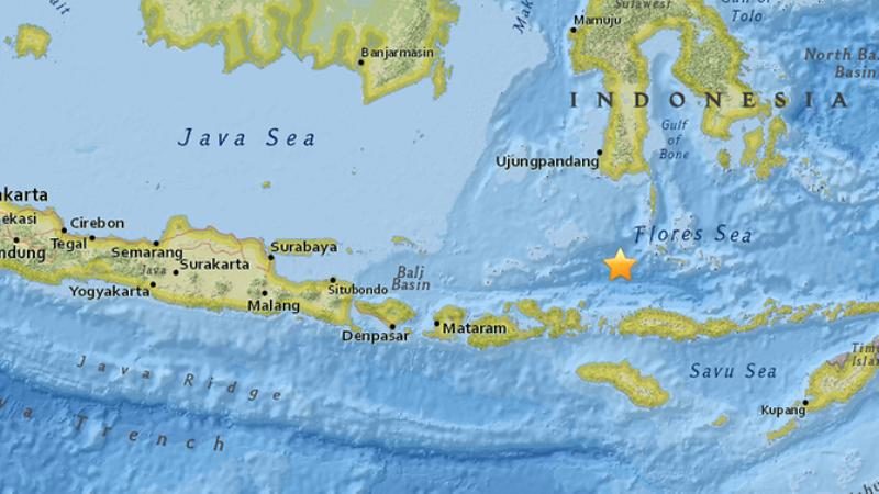 Click to enlarge Earthquake strikes north east of Raba, Indonesia