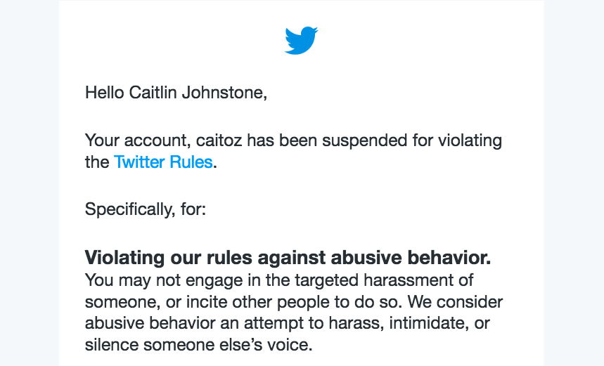 Click to enlarge Caitlin Johnstone twitter banned