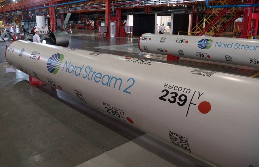 Click to enlarge Completion of the first run of the Nord Stream 2 pipes to be laid on the Russian side