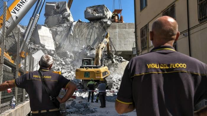 Click to enlarge Genoa's Morandi bridge collapse