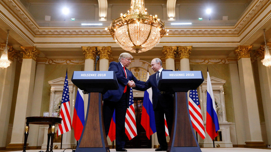 Russian President Putin and US President Trump meet in Helsinki, Finland, on July 16, 2018