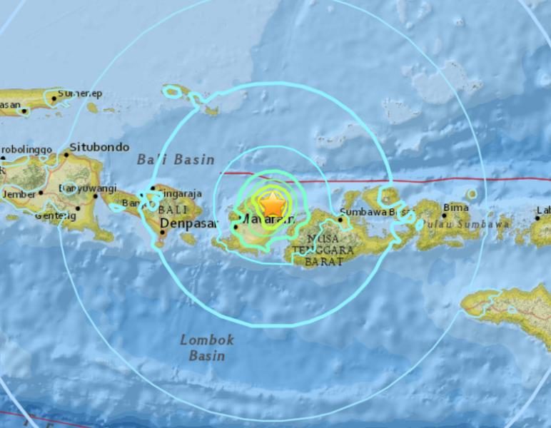 Click to enlarge 6.3 magnitude earthquake has hit the Indonesian island of Lombok