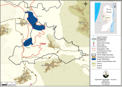 Click to enlarge Map Aboud West Bank