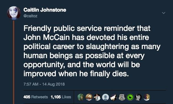 Caitlin Johnstone McCain Tweet