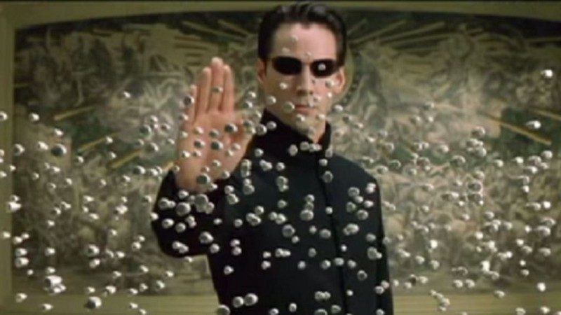 Neo stopping bullets