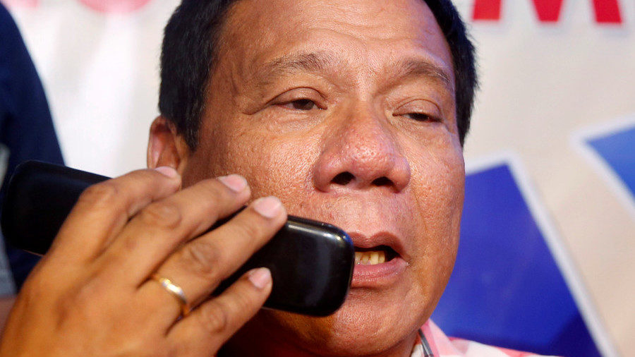 Duterte on phone