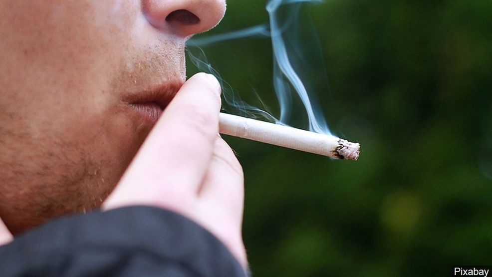 Man smoking a cigarette