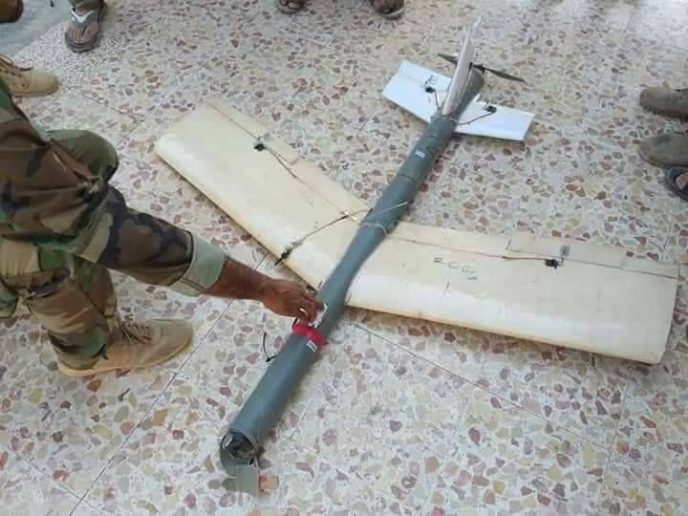 A captured drone by Syrian army