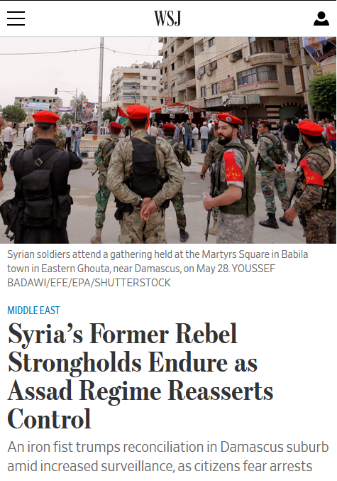 WSJ syria regime