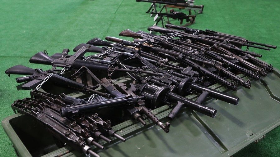Weapons captured from Syrian militants