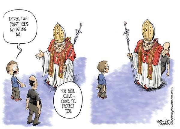 Catholic church children abuse cartoon