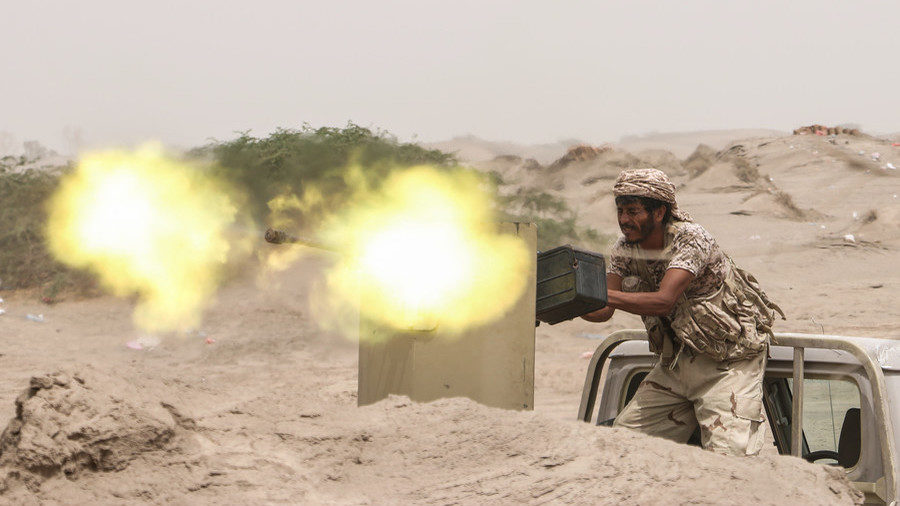 Government force fighter firing