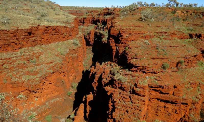 Click to enlarge ancient ocean bed iron oxide